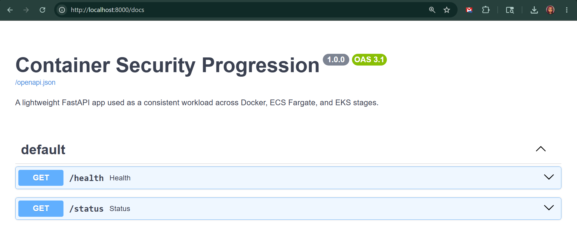 FastAPI auto-generated interactive API documentation